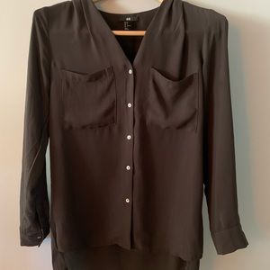 H&M chocolate brown blouse